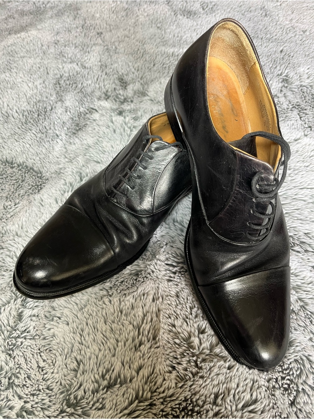 RARE! Francesco Benigno all leather Italian cap toe dress shoes sz 6.5